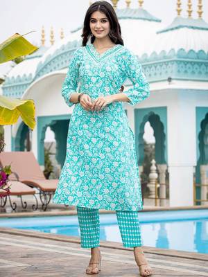 Ethnic Motifs Printed Regular Mirror Work Kurta with Trouser & Dupatta 5
