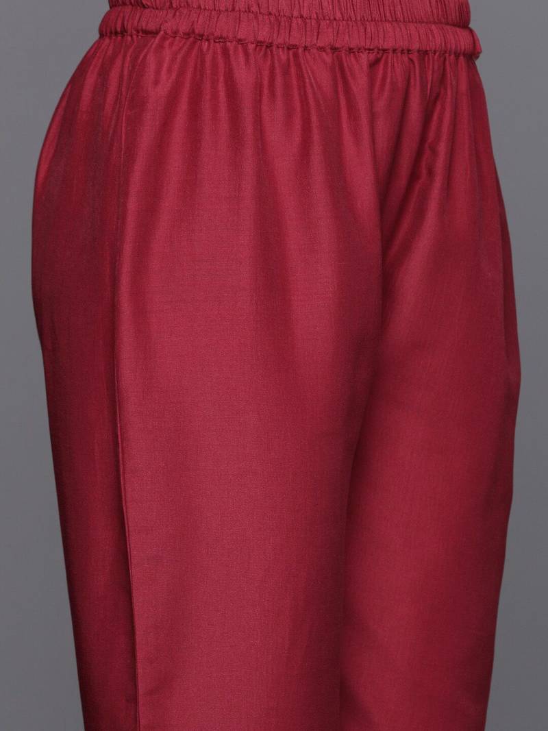 Ethnic Motifs Embroidered Regular Sequinned Kurta with Trousers & With Dupatta
