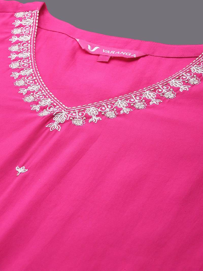 Ethnic Motifs Embroidered Regular Kurta with Trousers & With Dupatta