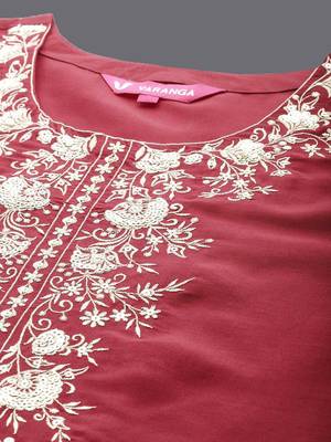 Ethnic Motifs Embroidered Regular Kurta with Trousers & With Dupatta 2