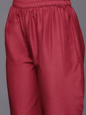 Ethnic Motifs Embroidered Regular Kurta with Trousers & With Dupatta 3