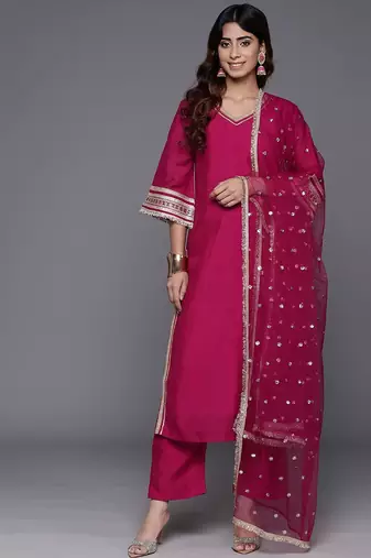 Women Regular Gotta Patti Kurta with Trousers & With Dupatta
