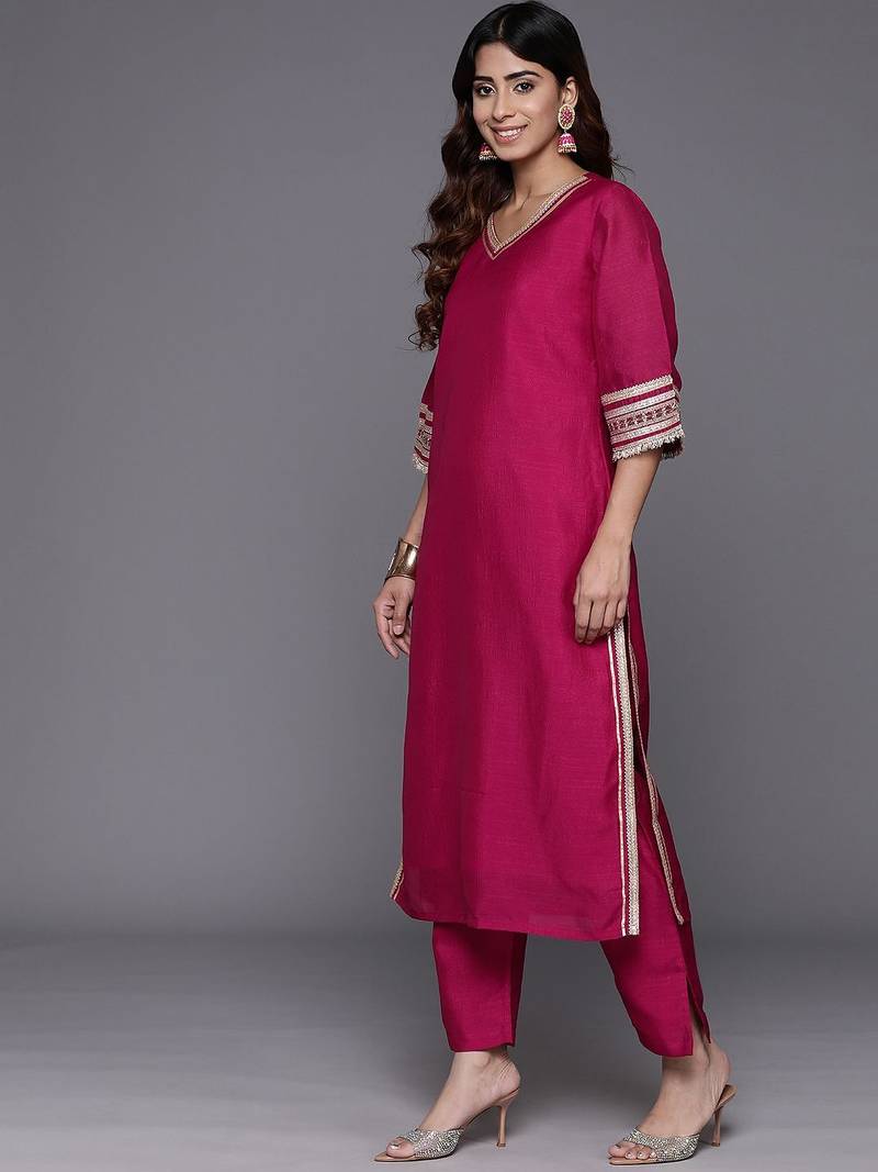 Women Regular Gotta Patti Kurta with Trousers & With Dupatta