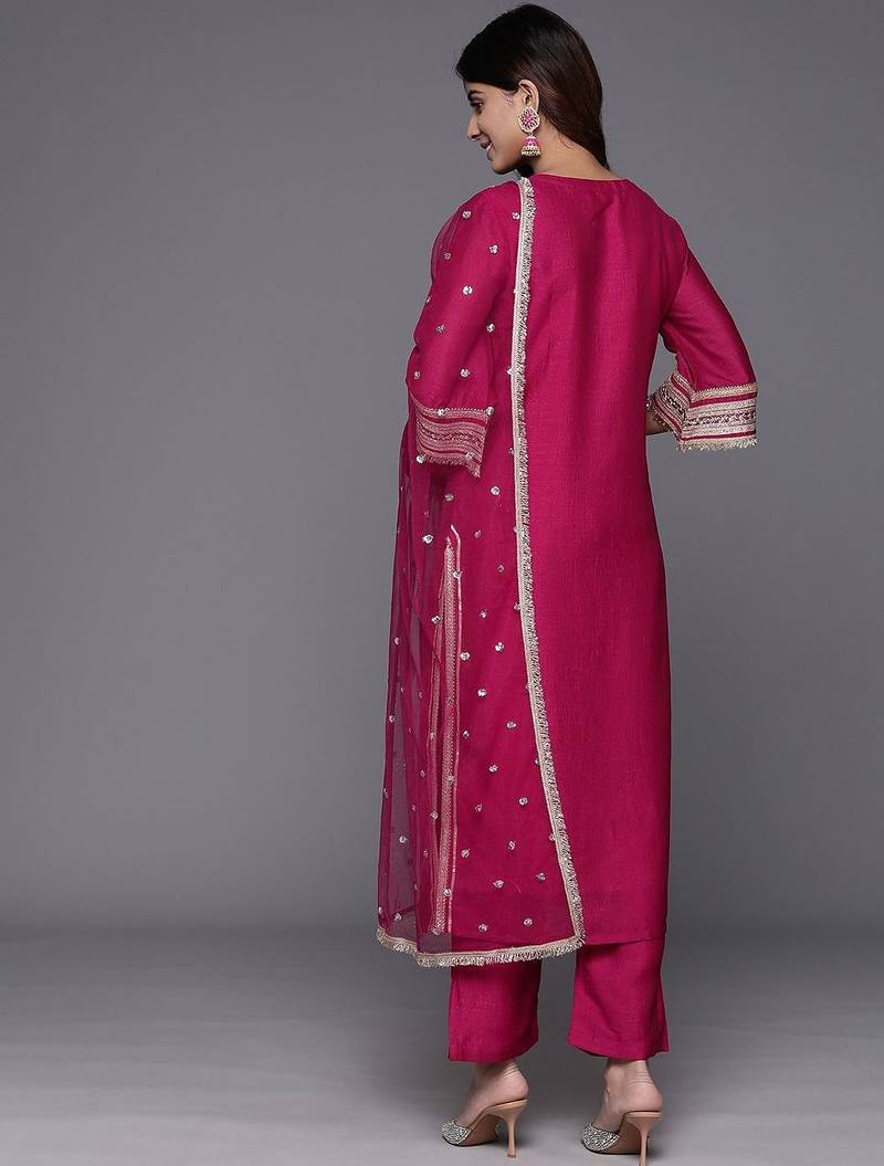 Women Regular Gotta Patti Kurta with Trousers & With Dupatta