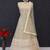 Beige embroidered net semi-stitched anarkali suit