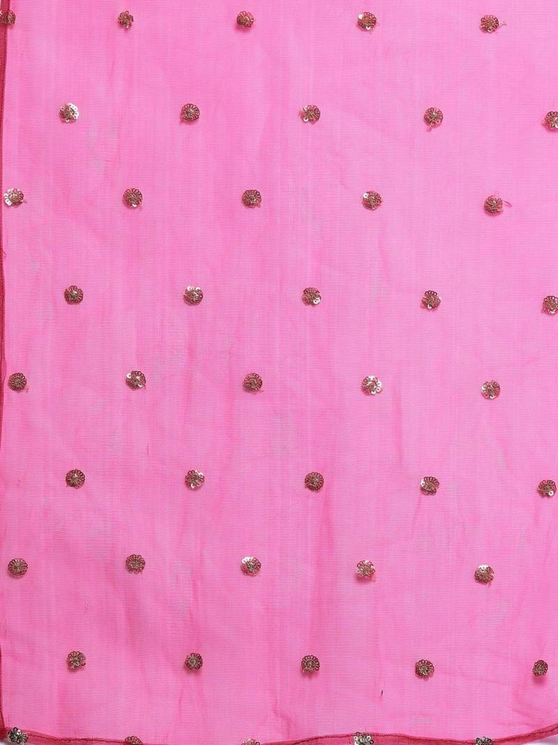 Ethnic Motifs Woven Design Sequinned Kurta with Trousers & Dupatta