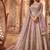 Lavender embroidered net semi-stitched anarkali suit