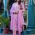 Floral Printed Regular Miirror Work Pure Cotton Kurta With Trouser & Dupatta