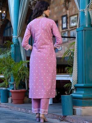 Floral Printed Regular Miirror Work Pure Cotton Kurta With Trouser & Dupatta 5