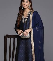 Sequinned Kurta with Trousers & Dupatta