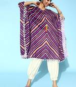 Women Striped Tie-Up Neck Pure Cotton Kurta with Trousers