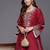 Floral Embroidered Zari Kurta with Trousers & Dupatta