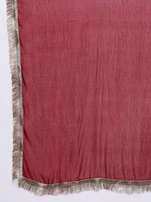 Floral Embroidered Zari Kurta with Trousers & Dupatta 5