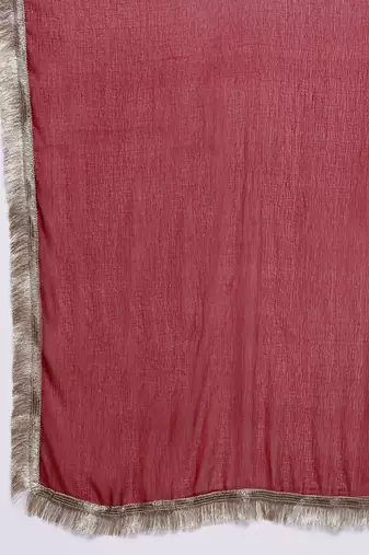 Floral Embroidered Zari Kurta with Trousers & Dupatta