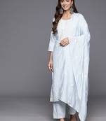 Women Floral Embroidered Regular Thread Work Kurta with Trousers & With Dupatta