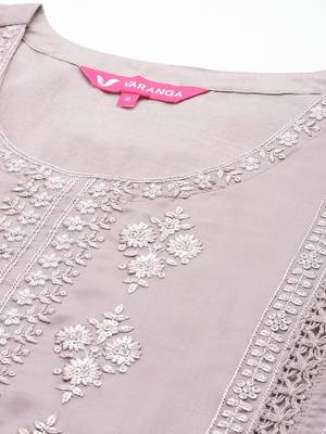 Women Floral Embroidered Regular Sequinned Kurta with Trousers & With Dupatta 3