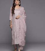 Women Floral Embroidered Regular Sequinned Kurta with Trousers & With Dupatta