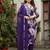Floral Printed Sequin & Pearl Embroidered Straight Kurta With Trouser & Dupatta