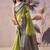 Parrot green tusser silk festival wear saree