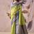 Parrot green tusser silk festival wear saree