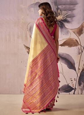 Baige tusser silk festival wear saree 2