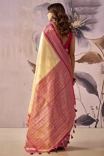 Baige tusser silk festival wear saree