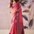 Baby pink tusser silk festival wear saree