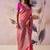 Baby pink tusser silk festival wear saree