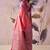 Baby pink tusser silk festival wear saree