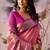 Baby pink tusser silk festival wear saree