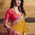 Mustard silk blend festival wear saree