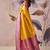 Mustard tusser silk festival wear saree