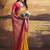 Mustard silk blend festival wear saree
