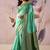 Turquoise  tusser silk festival wear saree