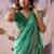 Turquoise  tusser silk festival wear saree