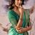Turquoise  tusser silk festival wear saree