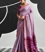 Lilac soft modal cotton saree with woven pallu saree