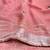 Peach Embroidery Thread And Beats Work Design Fabric Soft Linen Saree With Unstitched Blouse