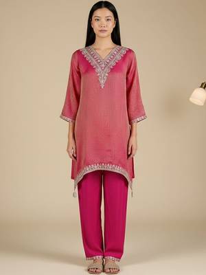 Women Ethnic motifs Embroidered Regular Kurta with Palazzos 1
