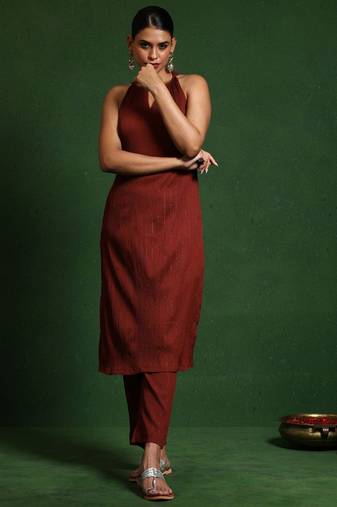 Halter Neck Kurta with Trouser