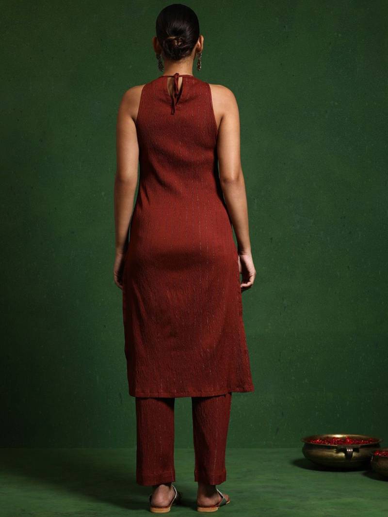Halter Neck Kurta with Trouser