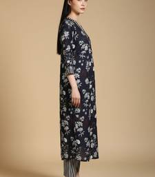 Floral Printed V-Neck Kurta With Trousers