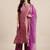 Women Purple Ethnic Motifs Woven Design Kurta With Palazzos & Dupatta