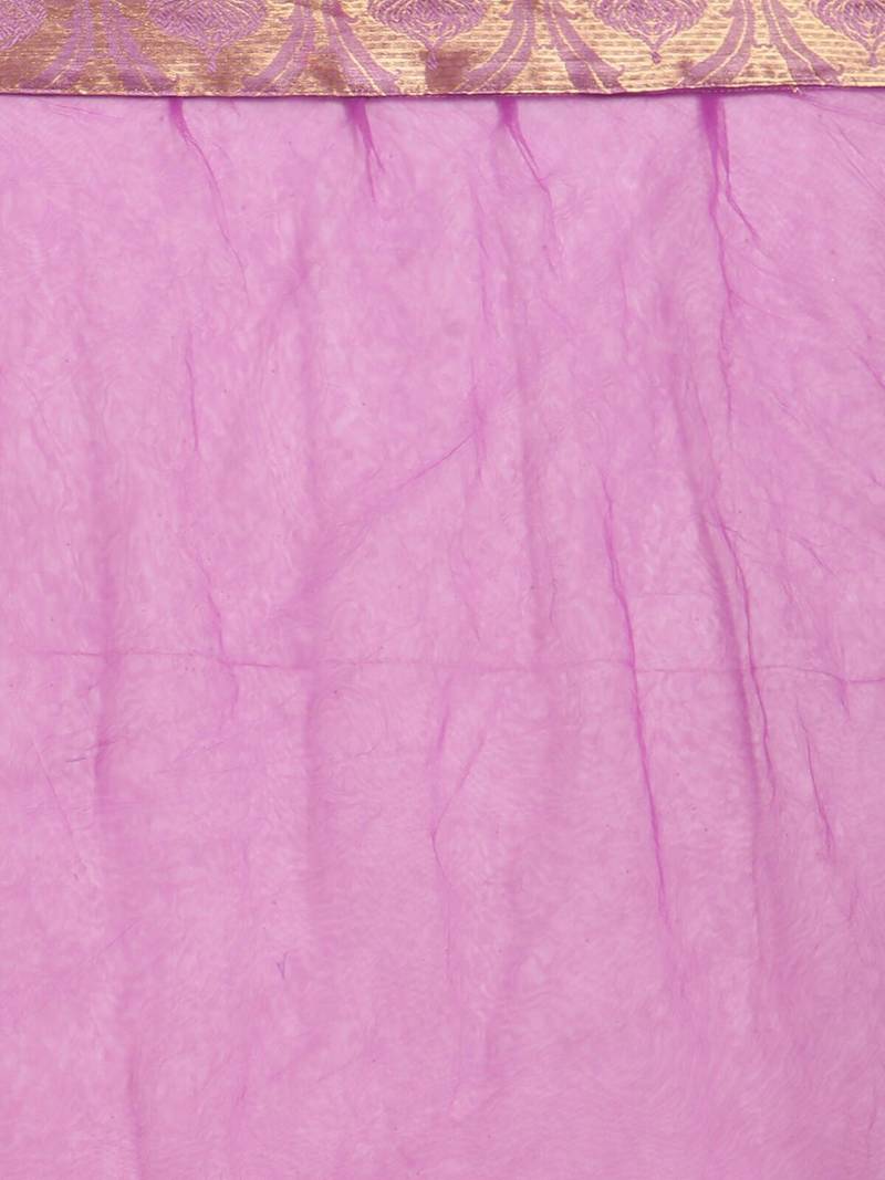Women Purple Ethnic Motifs Woven Design Kurta With Palazzos & Dupatta