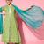 Women Green Floral Printed Mirror Work Pure Cotton Kurta with Palazzos & With Dupatta