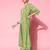 Women Green Floral Printed Mirror Work Pure Cotton Kurta with Palazzos & With Dupatta
