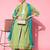 Women Green Floral Printed Mirror Work Pure Cotton Kurta with Palazzos & With Dupatta