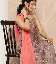 Floral Printed Kurta With Trousers & Dupatta