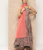 Floral Printed Kurta With Trousers & Dupatta