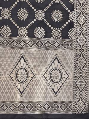 Women Grey & Black Zari & Thread Work Kurta with Trousers & Dupatta 4